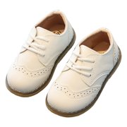 dmqupv Toddler Girl Running Sneakers Children's Casual Shoes Loafers Student Sports Shoes Comfortable Leather Shoes Athletic Shoes White,Size for US 11.5