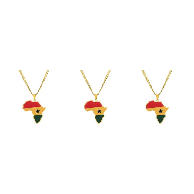 Maytalsory Collier Léger et Confortable avec Pendentif Africa Map Ghana 3Set