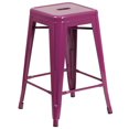 thumbnail image 2 of Commercial Grade 4 Pack 24" High Backless Purple Indoor-Outdoor Counter Height Stool, 2 of 5