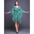thumbnail image 3 of Bimba Feuilles Courte Caftan Robe Midi Plage Maillot de Bain Couvre-Maillot Femmes Caftan-S-L, 3 of 5