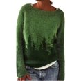 thumbnail image 1 of MesaSe Chandail à Imprimé Fair Isle pour Femmes, Style Vintage Aztèque, Imprimé Paysage de Montagne, Col Rond, Tricoté, 1 of 3