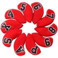 thumbnail image 1 of Iron Club Head Cover Set, Durable Number  Iron Headcover  For Protecting Club Red, 1 of 8