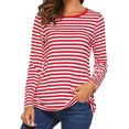thumbnail image 2 of Ketyyh-chn99 Chemises pour Femmes Mode Blouse Ample Femme Adulte Col Rond Manches Courtes Hauts T-Shirt Imprimés Blouse Ample Rouge,m, 2 of 5