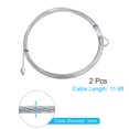 thumbnail image 2 of Unique Bargains 2 Packs 11.6ft 3.5M Garage Door Cable 3mm Diameter Torsion Spring Wire Cable, Galvanized Steel, 2 of 5