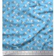thumbnail image 1 of Soimoi Poly Georgette Fabric Leaves & Floral Block Print Fabric by The Yard 52 Inch Wide, 1 of 3