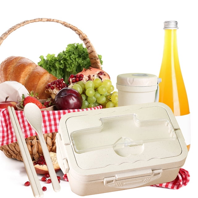 Wzzjkit Portable Lunch Box with Lid and Cup Lunch Box Lunch Box Food Storage Container with Lid Leakproof Food Preparation Container for Storage Home Office