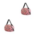 thumbnail image 1 of kurtrusly Sac de Rangement Réutilisable Pliable Écologique et Polyvalent Sac de Courses Imperméable en Polyester pour Voyage Sac de Plage Sac à Main camouflage Rose 2Set, 1 of 6