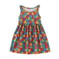 thumbnail image 1 of Robes pour Petites Filles Tout-Petits Enfants Filles Été Sans Manches à Imprimés Floraux Robe Décontractée de Danse Fête Robes pour Enfants Violet Pâle 3 Ans-4 Ans, 1 of 2