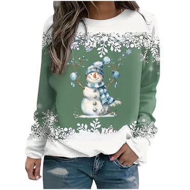 lcziwo Ugly Christmas Sweatshirts for Women 2024 Red Wine Glasses Graphic Sweatshirt Oversized Long Sleeve Crewneck Pullover Top Green,S