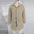 thumbnail image 4 of WRKEKC Men's Wool Blend Topcoat Classic Lapel Collar Long Sleeve Overcoat with Button Front and Pockets for Business Casual and Office Wear in Solid Color Beige L, 4 of 8