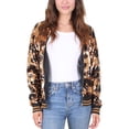 thumbnail image 2 of Womens Long Sleeve Sequin Front Zip Jacket Long Sleeve Ribbed Cuffs Outerwear Tops, 2 of 5