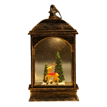 Boule à Neige, Lanterne Boule à Neige, Père Noël Renne Garçon Bonhomme de Neige Décoration Musicale Cadeau
