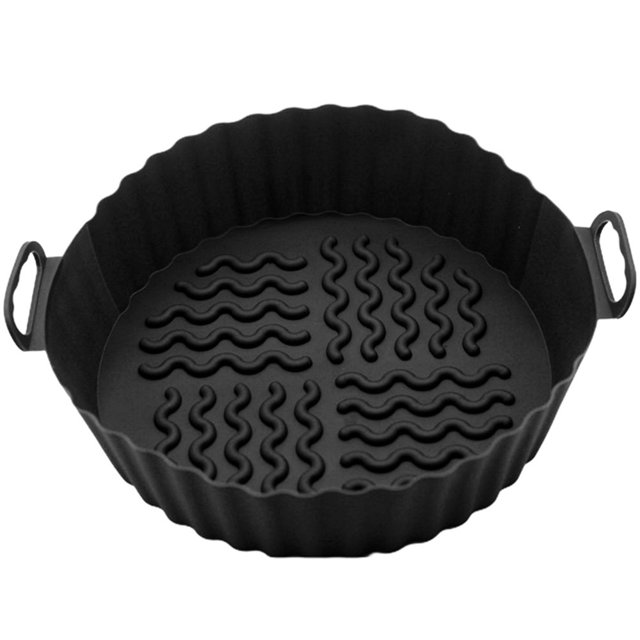 Baking Tray Wave Texture Binaural Handle Heat-resistant Oilproof Groove Design Silicone Tray for Kitchen