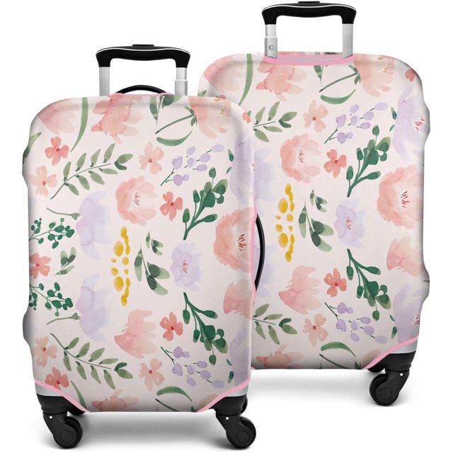 Travel Luggage Cover Suitcase Protector Fits 18-32 Inch Luggage Wheel Covers Patterned Travel Related Items Flower Luggage Protector Elastic Luggage Anti-scratch Suitcase Cover L