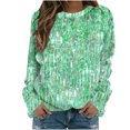 thumbnail image 2 of DPTALR Chandail à Col Rond Imprimé pour Femmes, Manches Longues, Blouse Confortable, 2 of 5