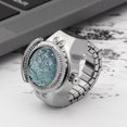 thumbnail image 3 of Finger Ring Watch Flip Up Cover Round Rose Flower Women Finger Quartz Watch(Blue ), 3 of 11