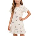 thumbnail image 1 of Robe de Nuit pour Filles, Manches Courtes, Col Rabattu, Imprimé d'Été, Tenue d'Intérieur, Chemise de Nuit pour Tout-Petit, 1 of 7