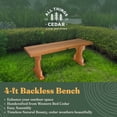 thumbnail image 2 of All Things Cedar Banc Sans Dossier en Bois de Luxe de 45”, Intérieur et Extérieur, Naturel, 2 of 8