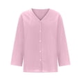 thumbnail image 4 of Women's Casual Cotton and Linen Cardigan with Three-Quarter Sleeves, Solid Color Multi-Color Lightweight Open Front Sweater, Perfect for Spring and Summer, Versatile Women’s Top, 4 of 6