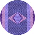 thumbnail image 1 of Ahgly Company Tapis d'Intérieur Rond Lavable en Machine Violet Améthyste Transitionnel, 3 Pieds Rond, 1 of 7