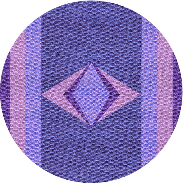 Ahgly Company Tapis d'Intérieur Rond Lavable en Machine Violet Améthyste Transitionnel, 3 Pieds Rond