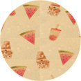 thumbnail image 1 of Ahgly Company Tapis Rond Lavable en Machine Intérieur Transitionnel Orange, 4 Pieds Rond, 1 of 7