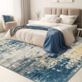 thumbnail image 3 of KIRFEIHT Area Rug 6x9 for Living Room Modern Abstract Bedroom Rug Contemporary Machine Washable Carpet Stain Resistant Rug for Dining Room Faux Wool Indoor Carpet Blue Grey, 3 of 6