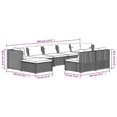 thumbnail image 4 of vidaXL 9 Piece Garden Lounge Set with Cushions Grey Poly Rattan, 4 of 5