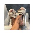 thumbnail image 4 of Woobling Sandales Compensées d'Été pour Femmes, Espadrilles à Nœud, Plateforme, à Enfiler, Talon Compensé, Claquettes, Kaki, 7, 4 of 5
