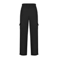 thumbnail image 2 of Kcodviy Men's Rope Loosening Waist Poplin Pants Solid Color Pocket Trousers Pole Sweat Pants Loose Sports Trousers, 2 of 7