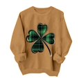 thumbnail image 1 of SDNall Chandail à Manches Longues pour Femmes, Imprimé Trèfle de la Saint-Patrick, Tunique Décontractée Ample à Col en V, 1 of 6
