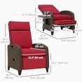 thumbnail image 3 of Outsunny Fauteuil Inclinable d'Extérieur avec Dossier Réglable, Coussin, Rouge, 3 of 10
