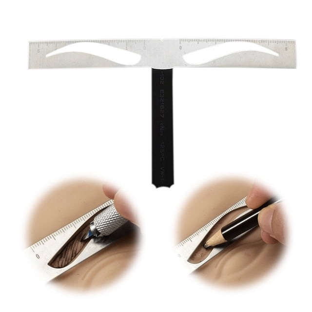 Maoww Eyebrow Ruler Stainless Steel Measure Professional Stencils Three-Point Shaping Template Women Coesmetic Measurement Accessories Type 1