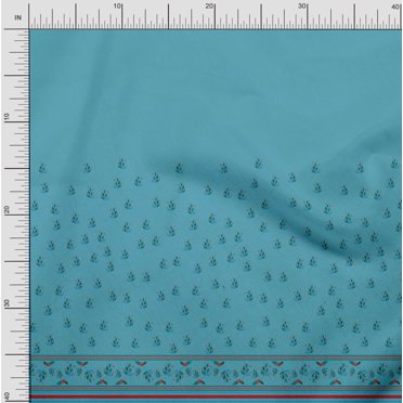 Soimoi Rayon Fabric Stripe,Leaves & Berries Panel Print Sewing Fabric Yard 56 Inch Wide