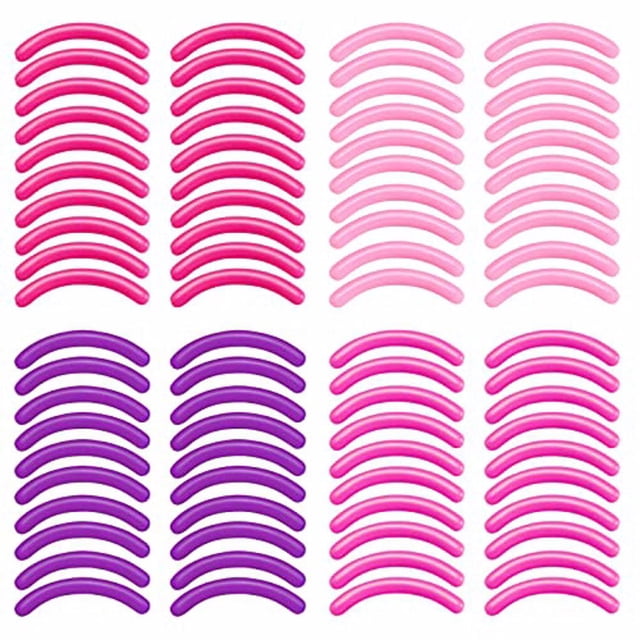 Maytalsory 80 Pcs Recourbe-Cils avec Tampons Élastiques de Remplacement Quantité Tampons en Caoutchouc pour une Longue Durée Coloré