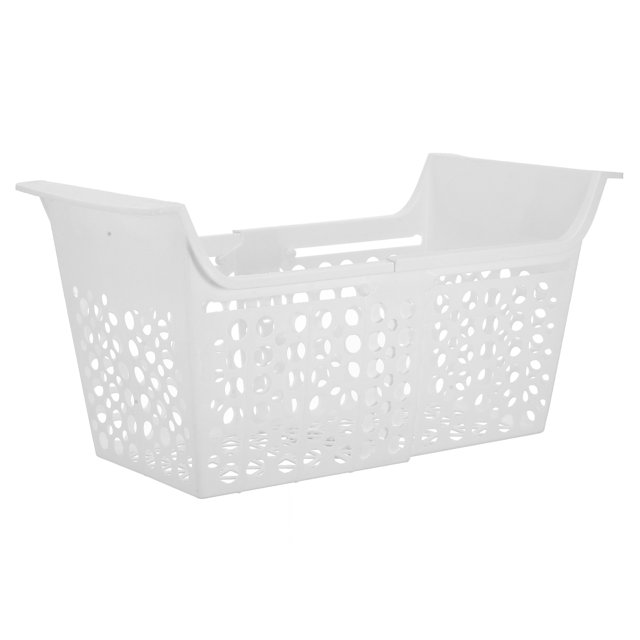 OFFIGAM Plastic Storage Basket Chest Freezer Organization White Drainage Holes for Cleaning 1Pack