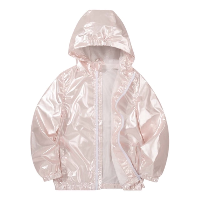 Manteau de Pluie pour Filles Coupe-Vent Léger avec Capuchon