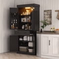 thumbnail image 2 of HOMCOM 71" Kitchen Pantry Cabinet with Spice Racks and LED Lights, Black, 2 of 10