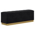 thumbnail image 1 of Contemporary Velvet & Faux Leather Storage Ottoman, 1 of 8