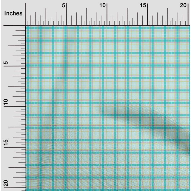 oneOone Polyester Lycra Fabric Madras Check Decor Fabric Printed BTY 56 Inch Wide