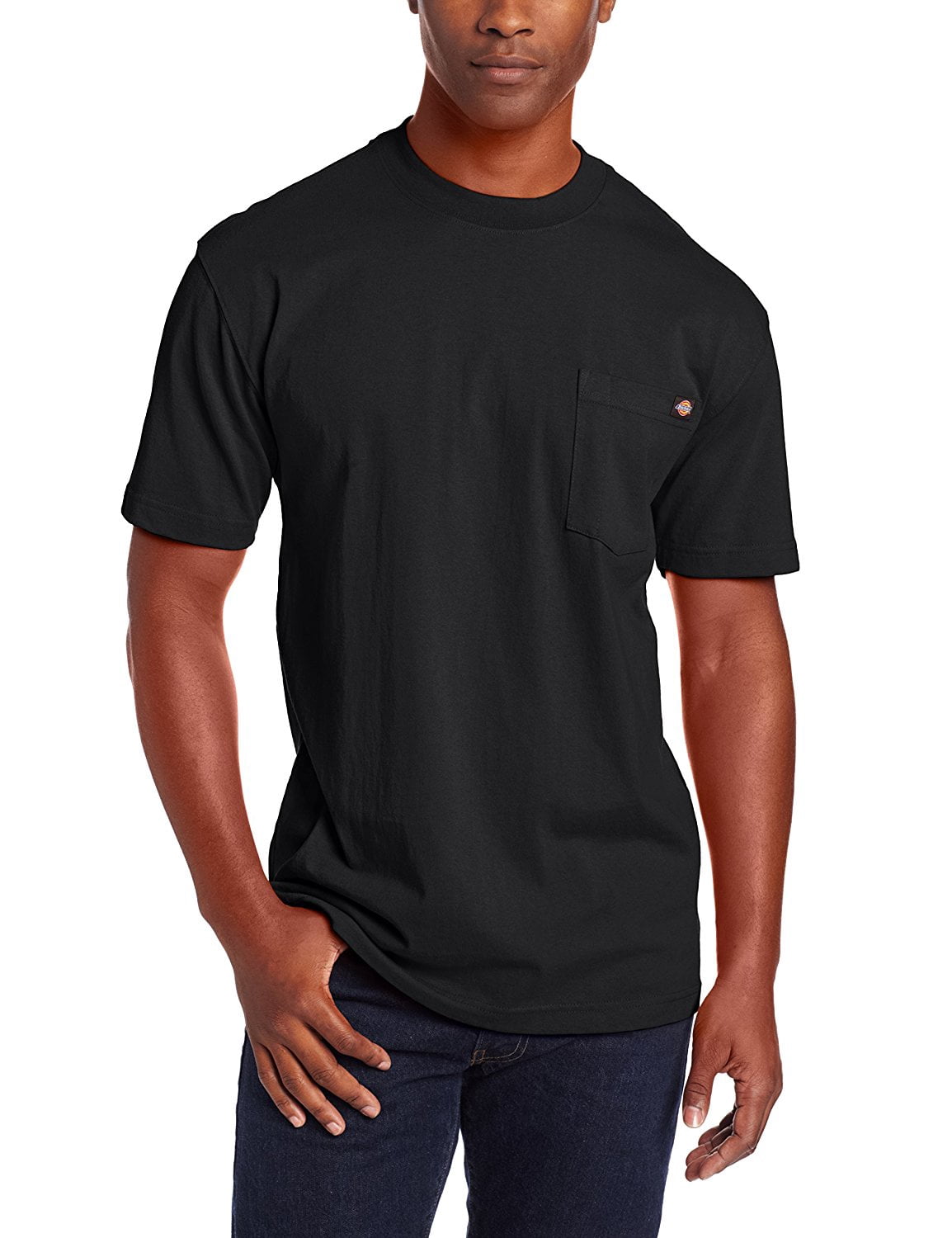 Dickies Mens Short Sleeve Heavyweight Crew Neck, 6X, Black