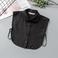 thumbnail image 1 of facefd Femmes Design Simple Couleur Unie Faux Col Filles Formel Fausse Demi-Chemise Décorative Col à Revers Détachable Accessoire Noir Rond, 1 of 8