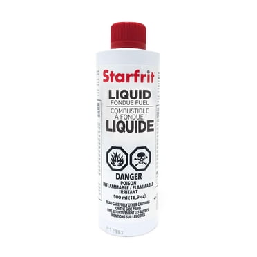 Starfrit Liquid Fondue Fuel, 500ml, Clean & Even Burn, Long-Lasting Heat, Safe Non-Gel Formula, Reduces Flame-Jetting