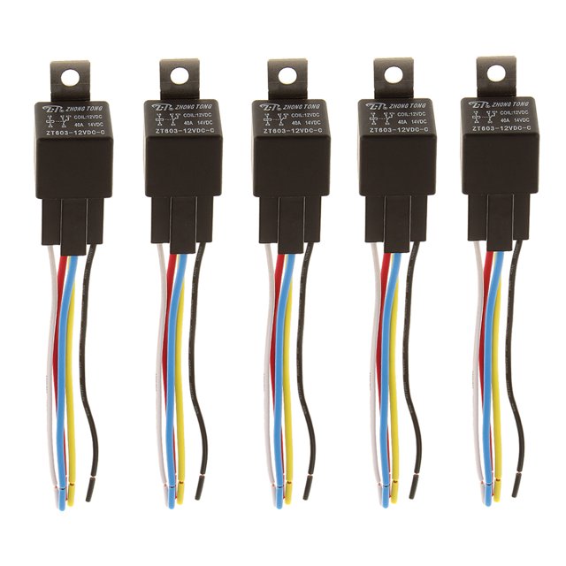 12V Relay 5 Pin With Socket Base/Wires/fuse Included 40Amp High Quality