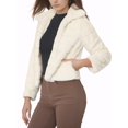 thumbnail image 4 of INSPIRE CHIC Veste Courte Duveteuse pour Femme en Fausse Fourrure à Col Rabattu, Ouverte à L'Avant, L Blanc, 4 of 6