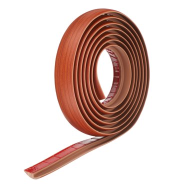 Uxcell Bande de Transition de Sol 1.4 Pouces 10 Pieds Auto-Adhésive Pvc Tapis pour Bordure de Carrelage pour Sols Inégaux Hauteur 5mm, Grain de Bois Brun