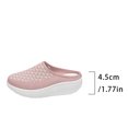 thumbnail image 4 of Platform Sandals Women Slide Closed Toe Fabric Mesh Breathable Walking Shoes Pink, 4 of 9