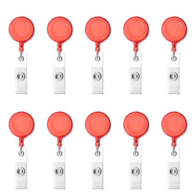 Leutsin Porte-Badge Rétractable 10 Pcs Porte-Badge Porte-Cartes d'Identité à Rouleau 10 Couleurs