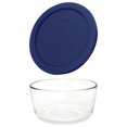 thumbnail image 4 of Pyrex Plat Rond de Rangement 4 Tasses avec Couvercle en Plastique Bleu Foncé, Transparent (Lot de 2 Contenants), 4 of 6