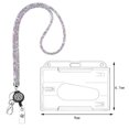 thumbnail image 2 of Cosmug Bling Crystal Rhinestone Lanyard Keychain | Sparkly Id Badge Holder for Women & Kids | Adjustable Neck Strap for Keys, Wallet & Cards | Teacher Student Accessory, H, 2 of 8